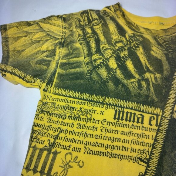 MMA Elite T Shirt Men Medium Ywllow Black Skull Fighting Mixed Martial Arts READ - Picture 9 of 11